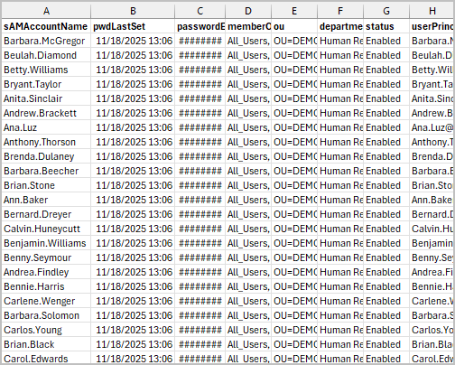 Exporting Active Directory users to a CSV file