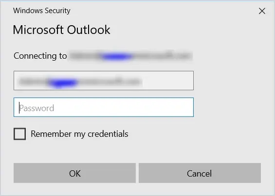 Basic authentication credential prompt asking for a username and password