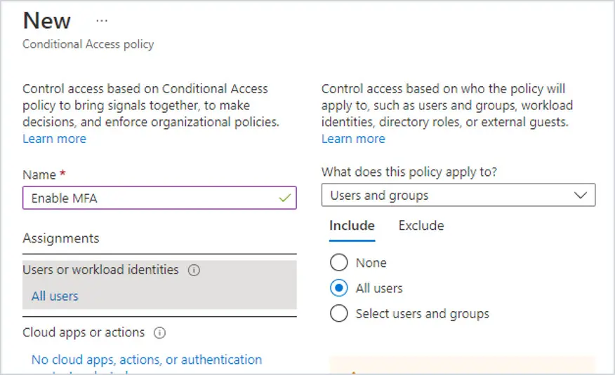 Microsoft 365 group named MFA Enabled in Azure Active Directory