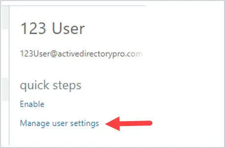 Multi-factor authentication page with a user selected in the list