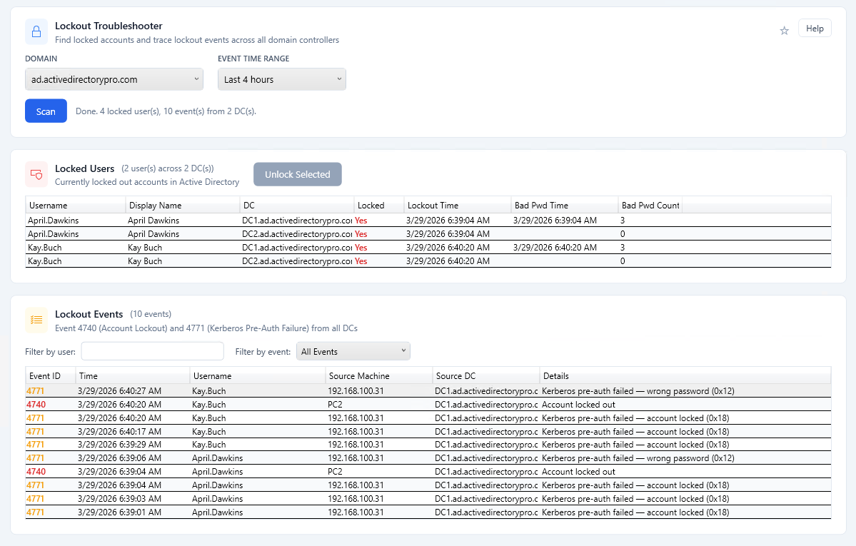 troubleshoot lockouts with ad pro toolkit