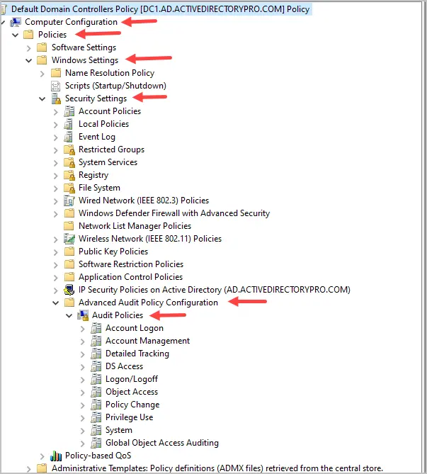 advanced audit policy configuration