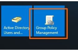 Group Policy Management console open on the domain