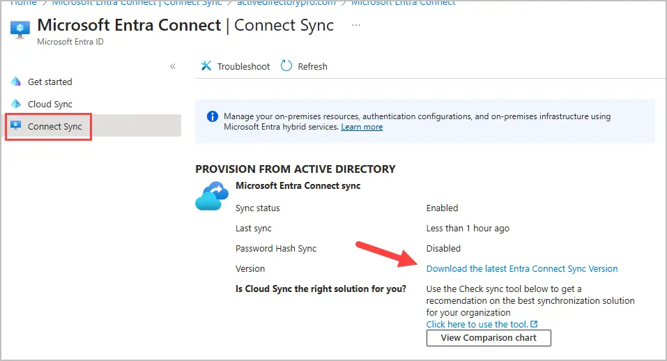 download entra connect sync