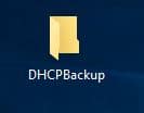 New DHCPBackup folder created on the server desktop