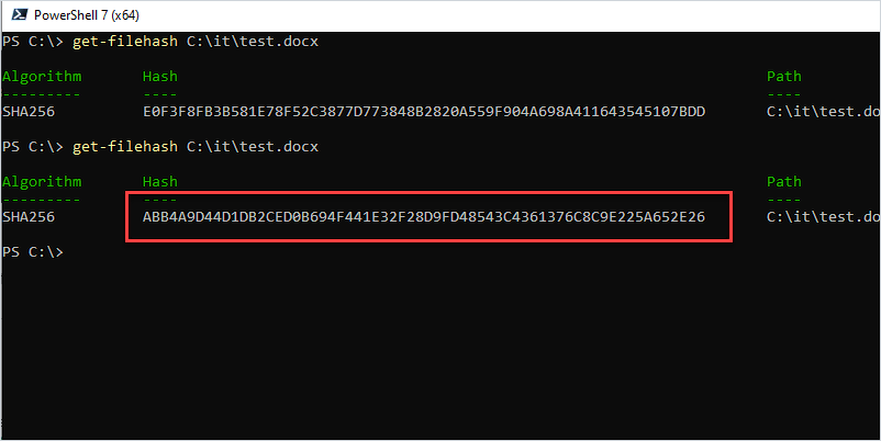 Check File Hash with PowerShell (Get-FileHash)