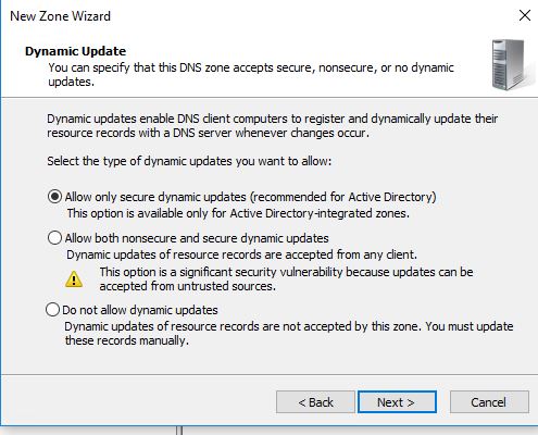 Dynamic update page with Allow only secure dynamic updates selected