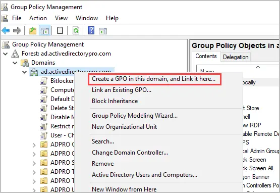 create new gpo