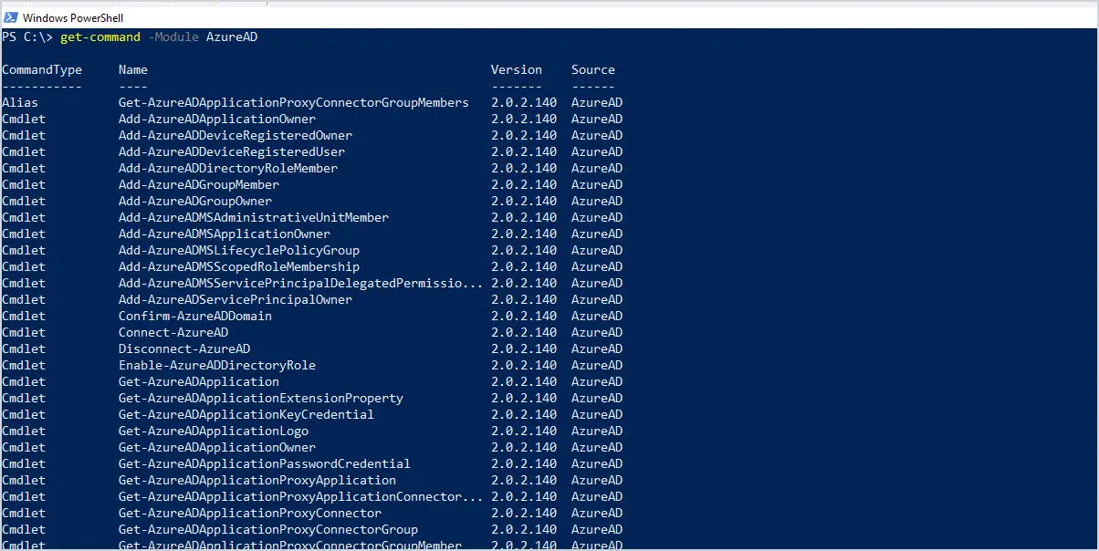how to connect to azure ad with powershell