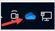 OneDrive cloud icon in the Windows system tray