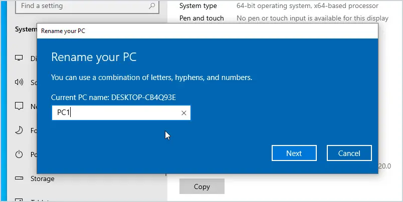 Renaming the Windows 10 computer before joining the domain