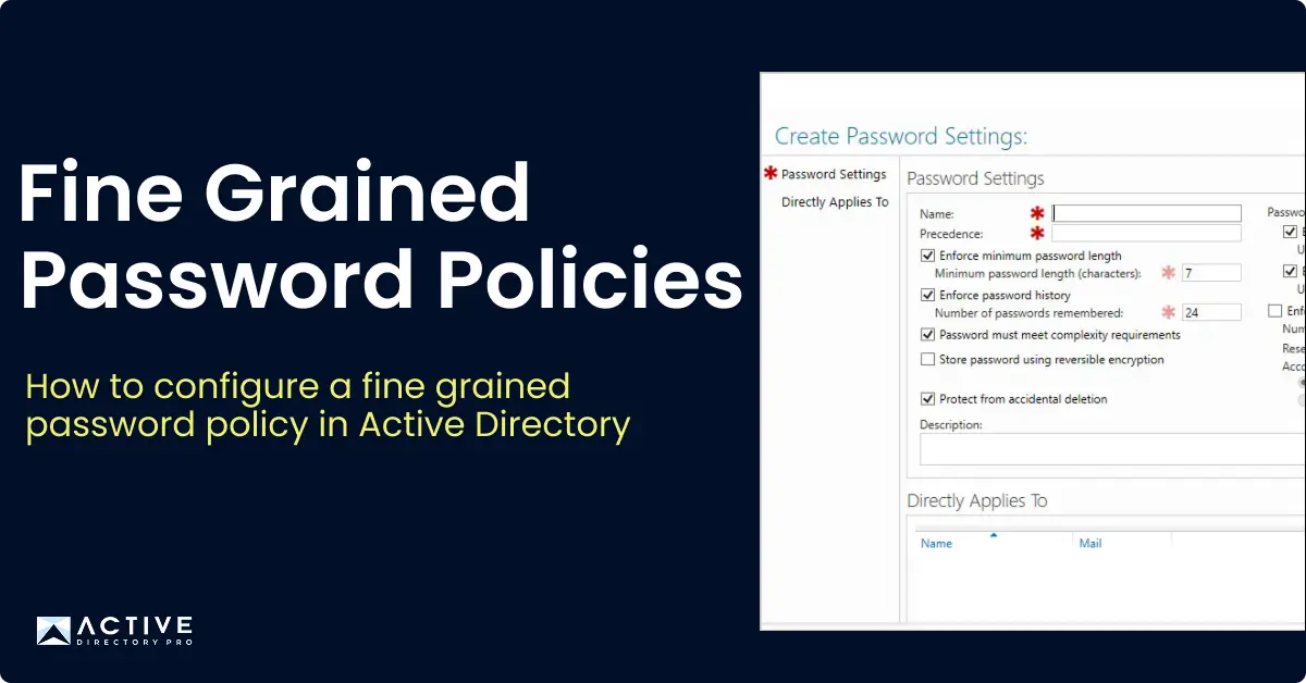 fine grained password policy