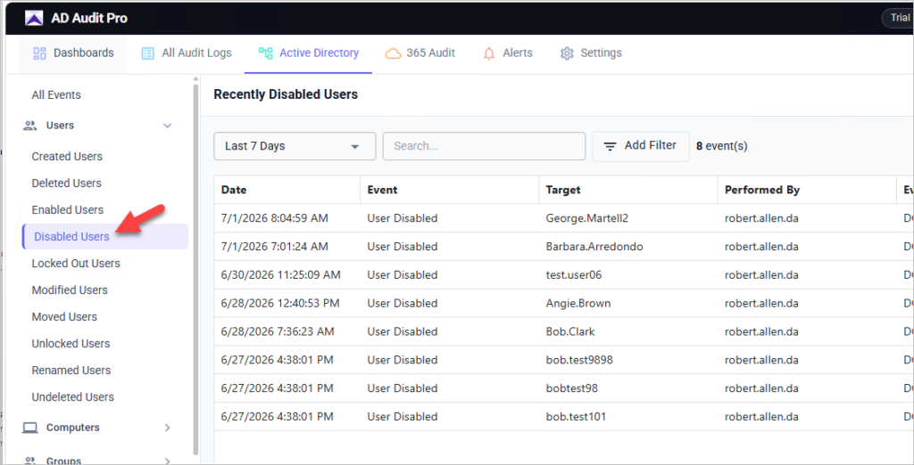 track disabled ad user events