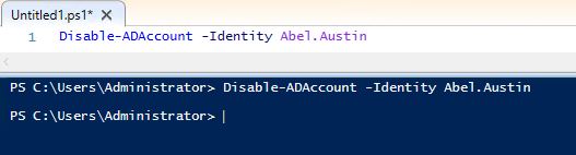 Disable-ADAccount run against a single account identified by logon name
