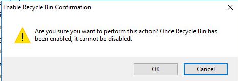 enable ad recycle bin confirmation