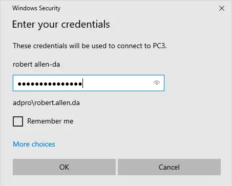 enter the password to connect