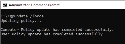 run gpo update command