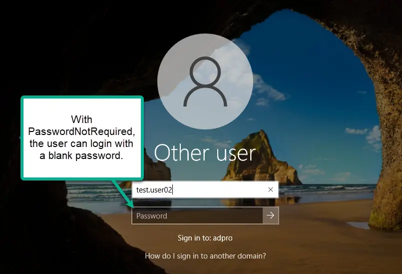logon screen blank password