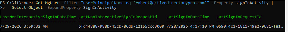 powershell example get inactive users