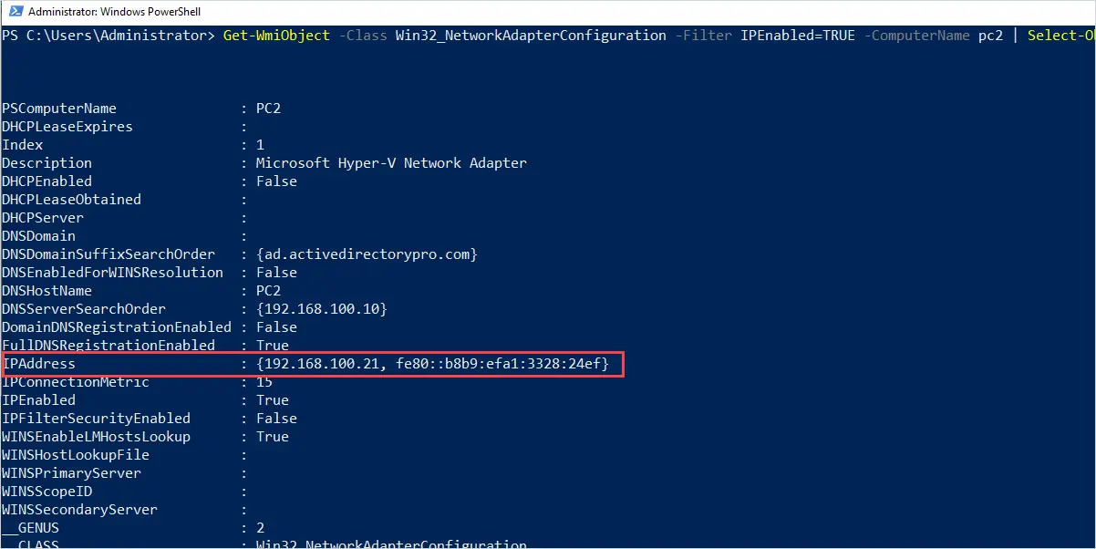 How to get ip address of remote computer