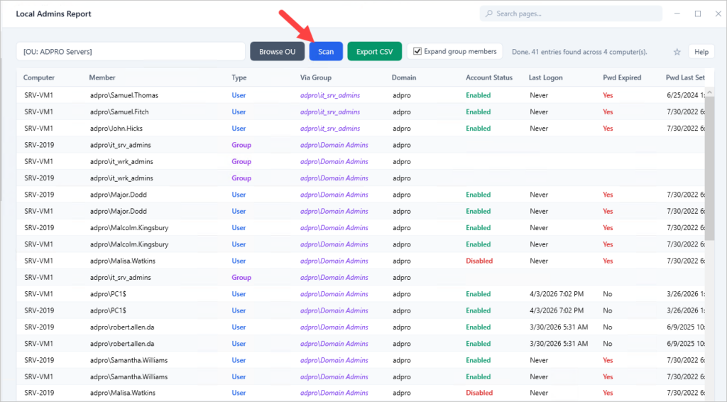 get local administrators group members with ad pro toolkit