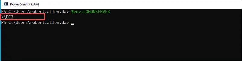 PowerShell returning the LOGONSERVER environment variable