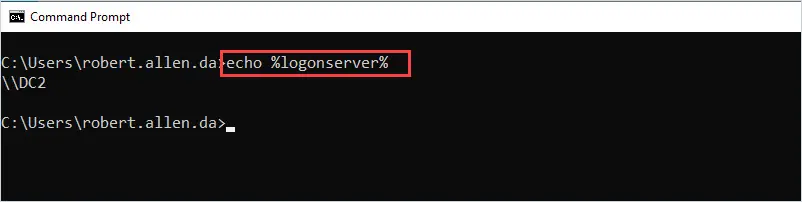 echo %logonserver% returning the authenticating domain controller