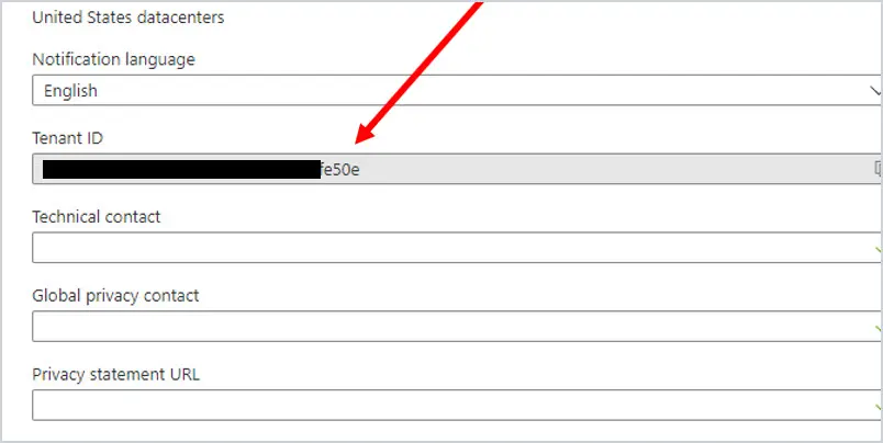 view tenant ID in azure portal