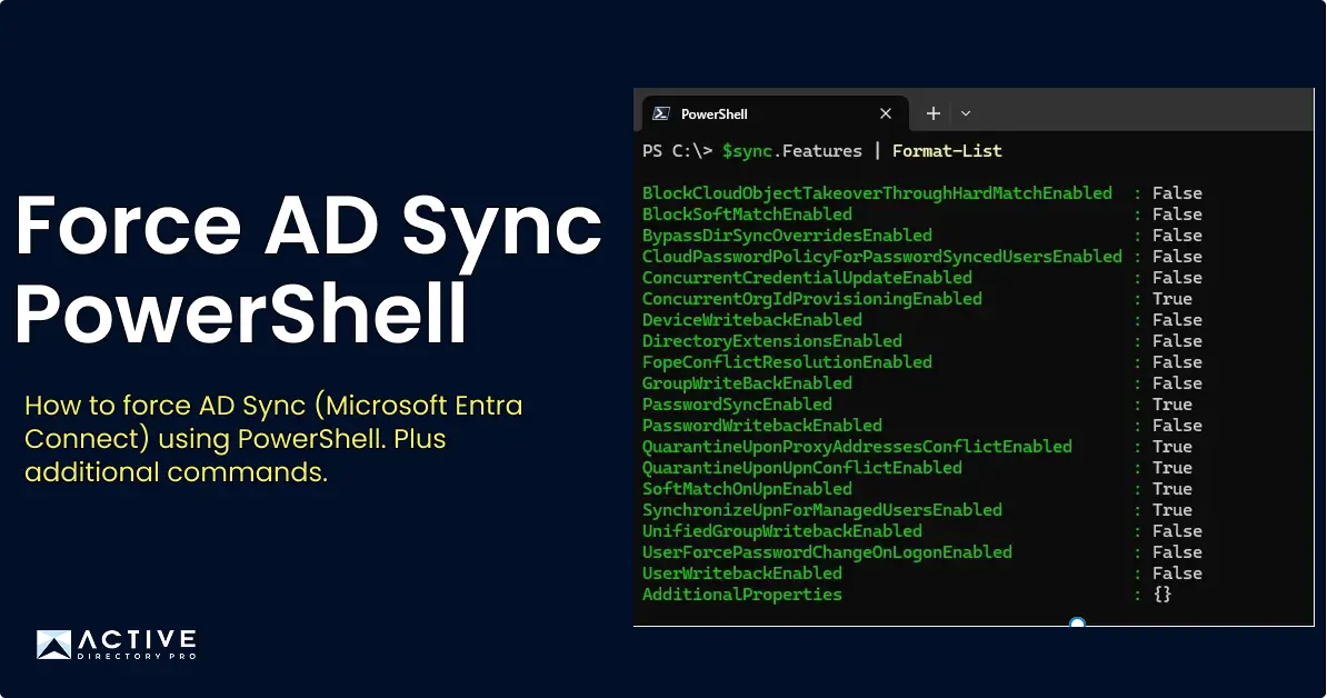 force azure ad sync powershell