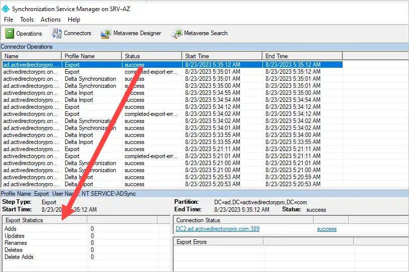 azure ad connect sync details