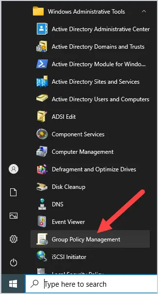 open group policy management console