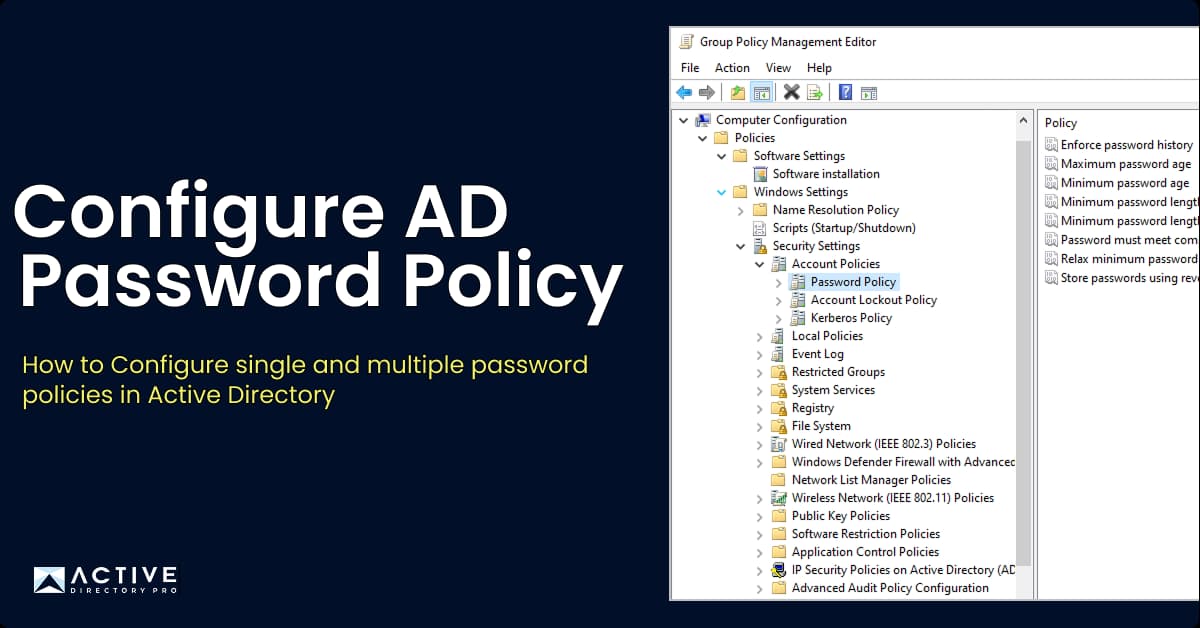 configure active directory password policy