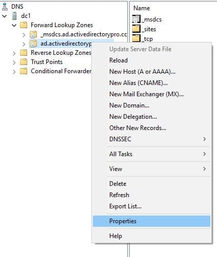 Set Scavenging on the DNS Zone