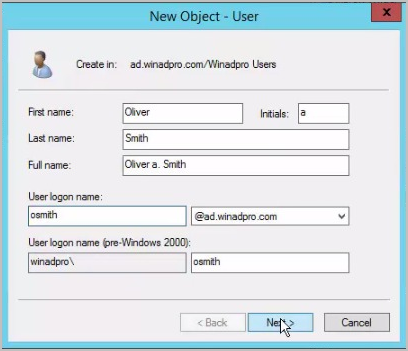 enter new user details