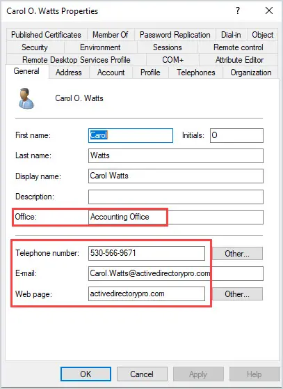 add additional details to the new user account
