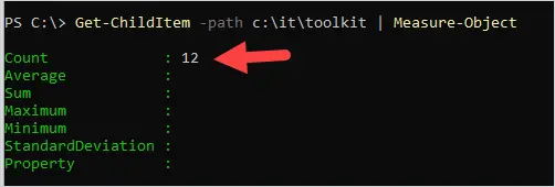 powershell count folders