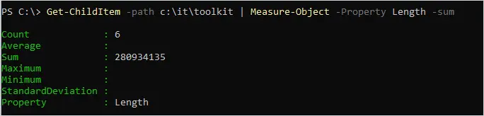 powershell get folder size