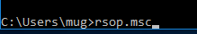 Command line with rsop.msc typed in