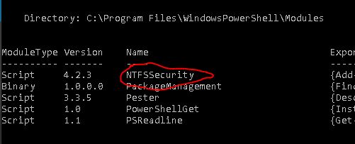 Module list confirming the manually copied module is now visible