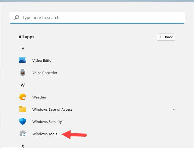 Windows Tools folder on Windows 11 showing the installed RSAT consoles