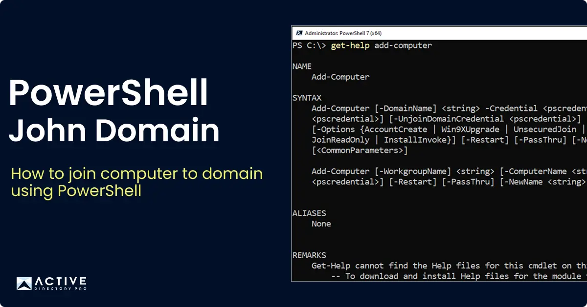 powershell add computer to domain