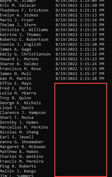 Report showing accounts with a blank LastLogonDate