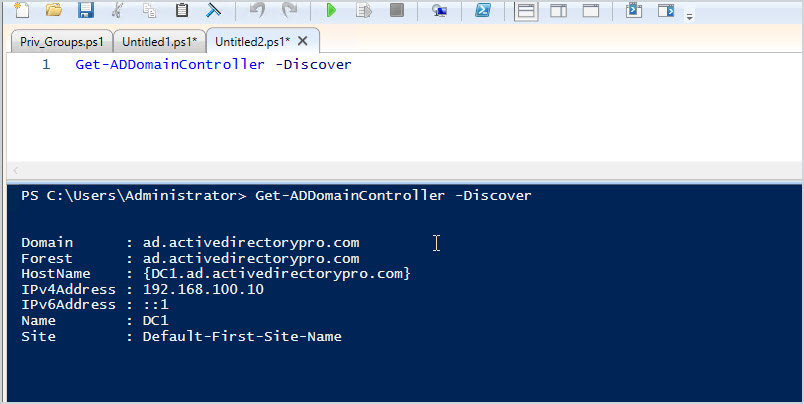 Get-ADDomainController Discover returning the closest discoverable domain controller