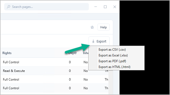 export options