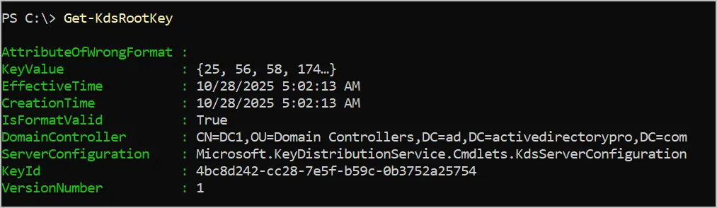 Get-KdsRootKey