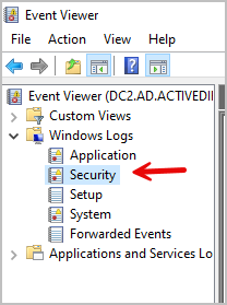 event viewer security logs