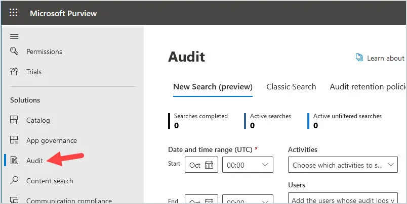 review audit policy settings