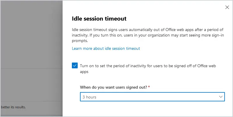 set a idle session timeout