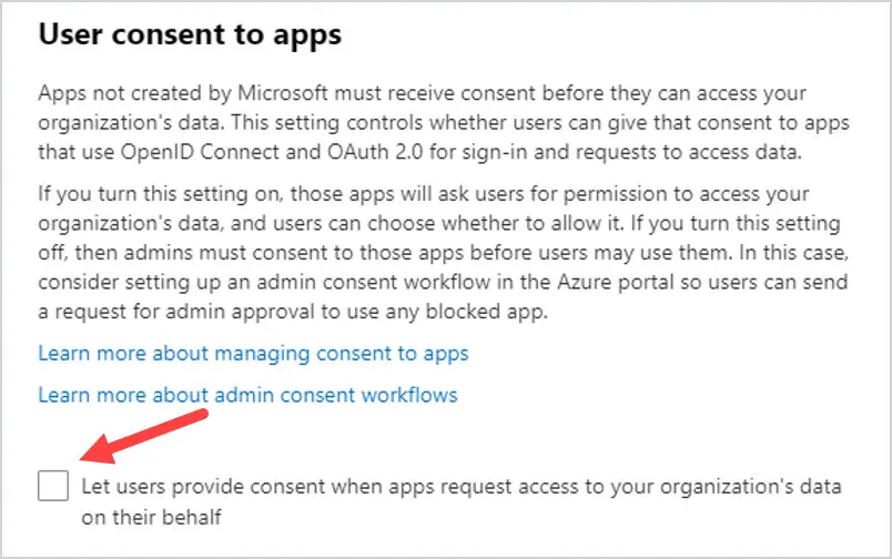 user consent to apps