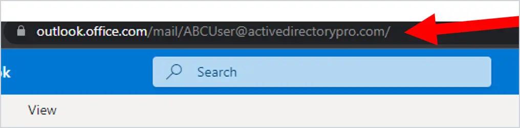 Second mailbox opened in a new browser window with its address in the bar